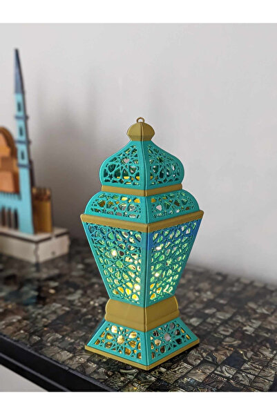 HyperDesign Dekoratif Ramazan Feneri LED Işıklı | Şam Tarzı Masaüstü Gece Lam...