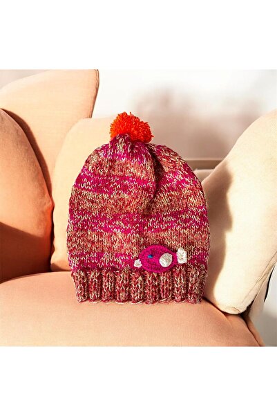 The Cloudish Shop Hand Knitted Striped Pattern Baby Beanie Orange Pink Block ...
