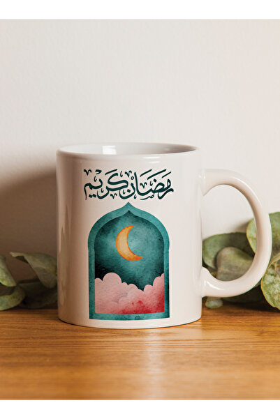 LOWHA 11 oz Ceramic Mug with Ramdan Kareem and Crescent Design