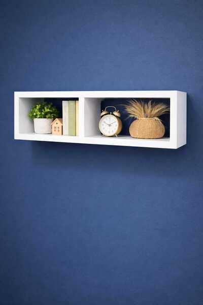 Mavi kare mobilya modern duvar rafı kutu raf düzenleyici çocuk odası yatay ra...