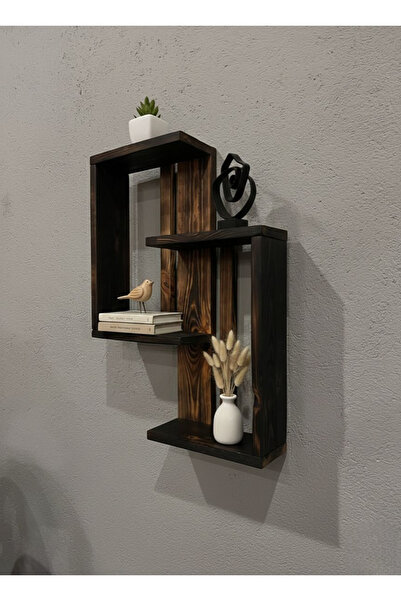 RENKLERLE DANS TASARIM رف حائط مزخرف مصنوع يدويًا من الخشب الصلب الطبيعي - رف...