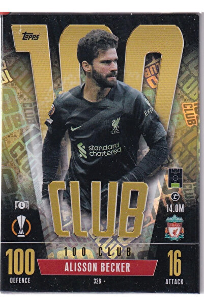 Topps Match Attax Champions League Cl Extra 23/24 100 Club 328 Alisson Becker