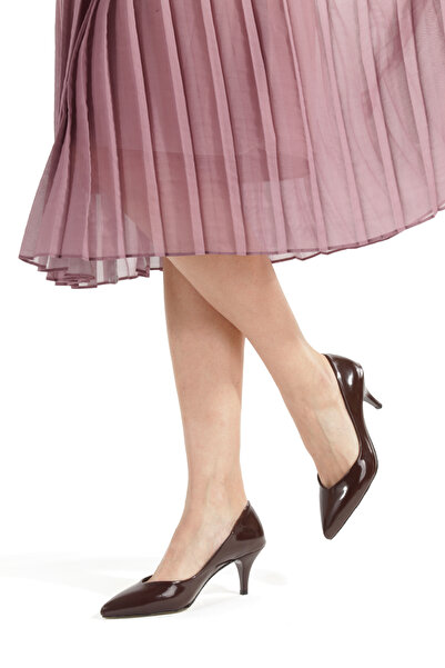 PİMORA Stiletto 5 cm Thin Heel V Mouth Low-Cut Pointed Toe Closed Heel Shoes ...