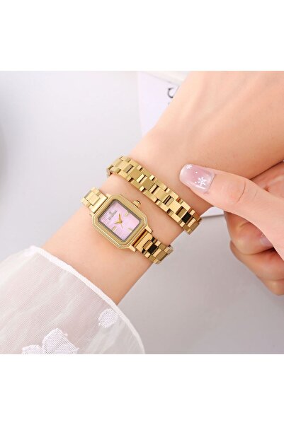 LV LEFAN * ساعة نسائية استل استيل ماركة ليفان .