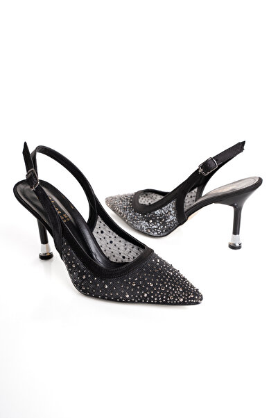 MFT AYAKKABI Women's Mesh Stone Evening Dress Shoes