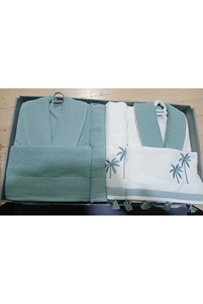 Özdilek Palma Yeşil -Krem Aile Seti