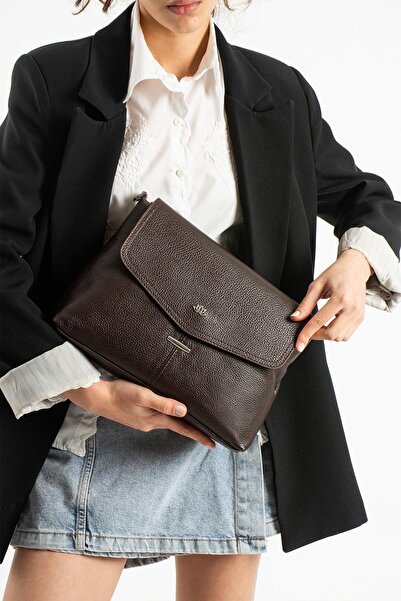 PIEL LINO KADIN HAKİKİ DERİ ÇAPRAZ ÇANTA PL028-D KAHVE