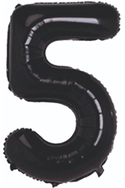 ALYA PARTİ 5 Yaş Siyah Rakam Folyo Balon 76Cm Rakam Folyo Balon