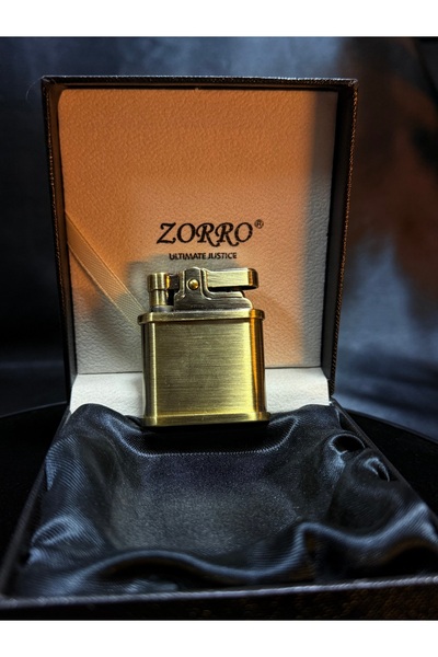 Zorro Ultimate Justice Benzinli Çakmak Klasik Altın Metal Tasarım Güçlü Alev ...