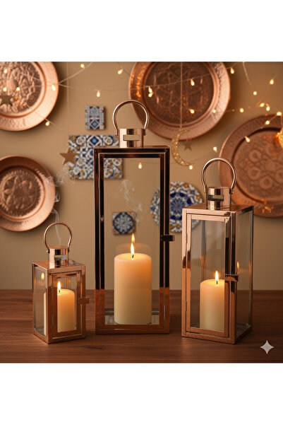 Modern shop A set of three Ramadan decorative lanterns in different sizes tha...