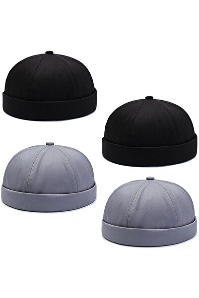 Rupen Kraft Set of 4 100% Cotton Cap Adjustable Docker Hat Summer Skullcap Ha...