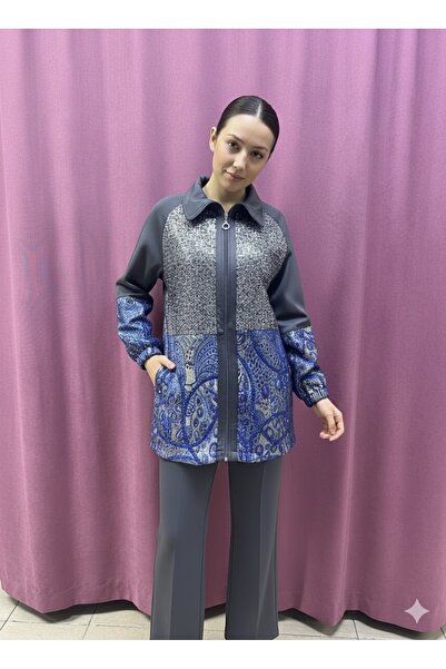 SİBELGİYİM ETNİK PUL DESEN CEKET TUNİK TAKIM