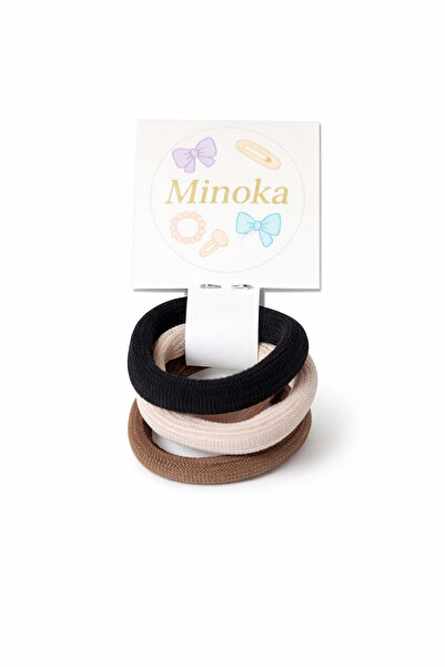 Minoka 3'lü kadın kahve tonlu havlu toka