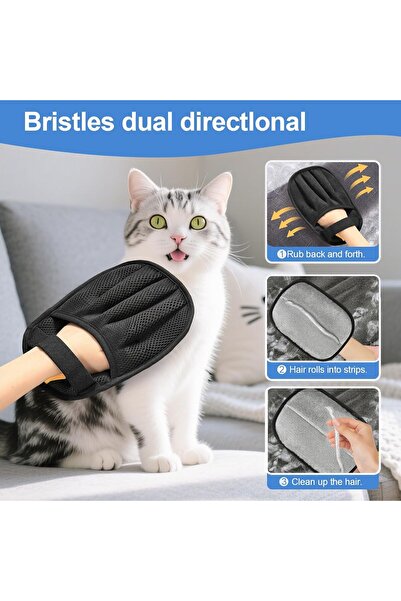 Nonbranded 2Pcs Pet Hair Removal Glove for Cats & Dogs, 2025 Newly Upgraded Five-Finger Electrostatic Pet Hair