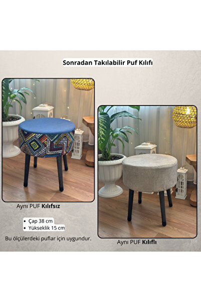 ustaagac Sonradan Takılabilen Puf Kılıfı – El Yapımı, Çıkarılabilir ve Yıkana...