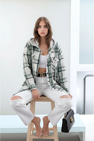 MAMAYAGA Women's Pattern Block Woodcutter Oversized Wide Fit Casual Pocketed ...