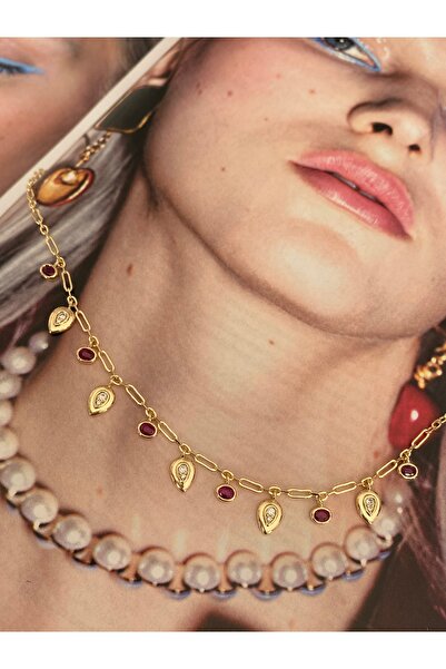 Pinery Jewels Gold Color Women's Necklace with Stones