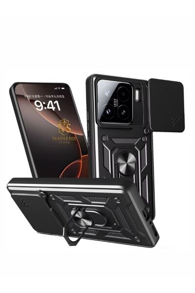 Massemr غطاء سيليكون لهاتف شاومي مي 15 تي مع حلقة عدسة تانك، حماية قوية للكام...