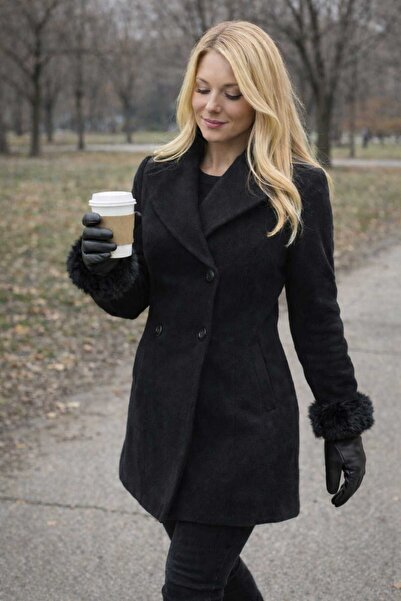 FİxTEKNO Kadın Kürklü Hem Süet Hem Deri Eldiven --- Soğuk ve Suya Dayanıklı