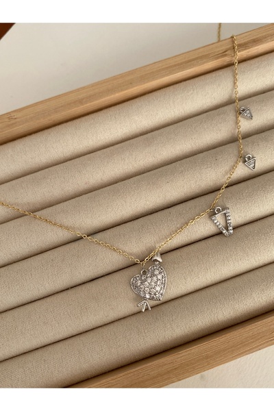 Pinery Jewels Gold Color Women's Necklace with Stones