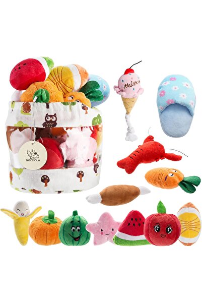 NOCCIOLA ألعاب إسفنجية تصدر صوتاً، ألعاب قطيفة صغيرة للكلاب، ألعاب محشوة للكل...