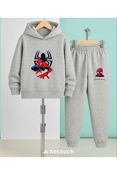 Nice Clothes Set trening pentru copii cu glugă UNISEX SPIDER-MAN PRINT