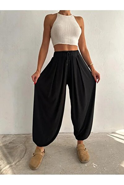 Modelmaster Women's Fabric Comfortable Fit Elastic Waist Baggy Trousers