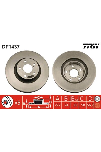 TRW Set Discuri Frana Subaru Forester/Impreza/Legacy 1 Toyota Gt 86 Cupe 1992...