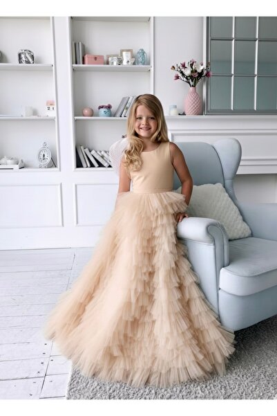 Asel Kids ROCHIE DE OCAZIE SPECIALĂ PENTRU FETE, TUL CU STRATURI LUNGĂ