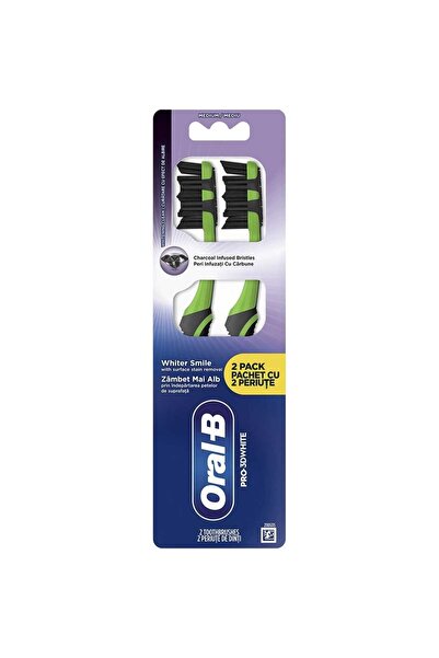 Oral-B Oral B 2 x Periuta dinti Pro 3DWhite Medium Cu Carbune Activ ( diferit...