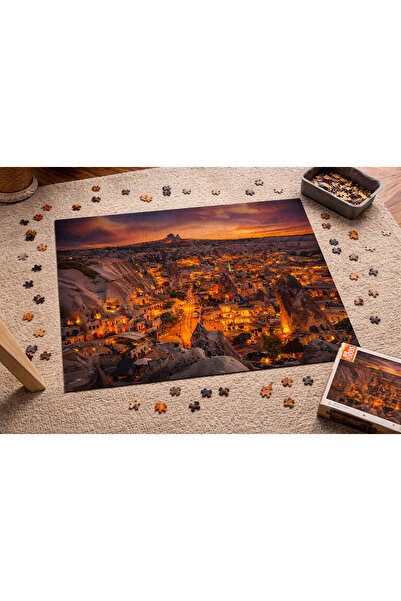 EXİN Cappadocia 500 Piece Wooden Puzzle |   Cappadocia Balloons & Fairy Chimn...