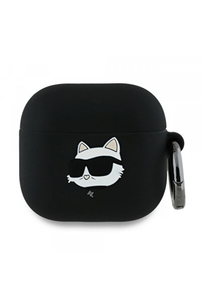 Karl Lagerfeld Husa 3D Choupette's Head pentru Apple AirPods 4, Neagra