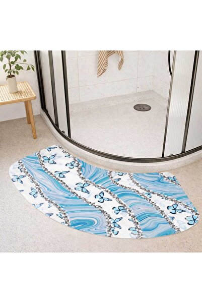 Qatalina Banyo,Duş ve Giriş İçin Kaymaz Taban Banyo Paspası-Kalın Yarı Daire,...