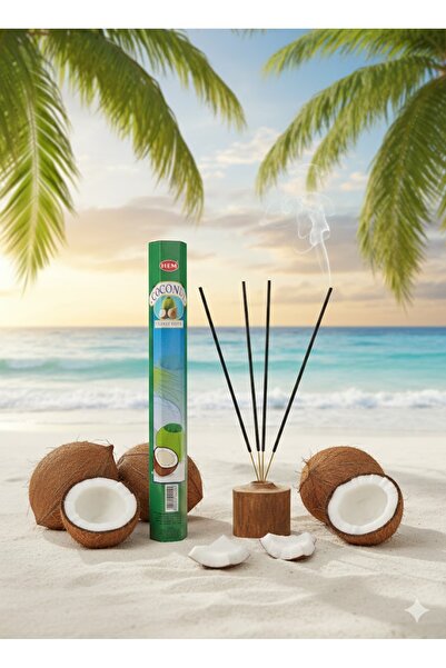 Hem Coconut (Hindistan Cevizi) Çubuk Tütsü – Tatlı ve Tropikal Koku – 20 Adet