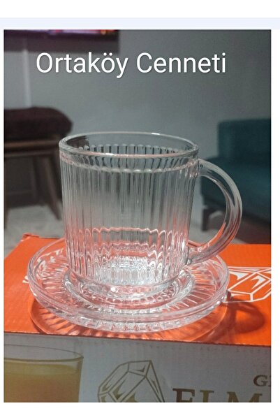 ORTAKÖYCENNETİ 6 kişilik12 parça cam gardenia çay set şık tasarım 200 cc haci...