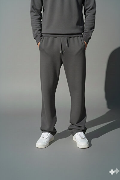 ALİ.COM Unisex 3 Thread Thick Winter Fleece Lined Baggy Sweatpants |   Oversi...