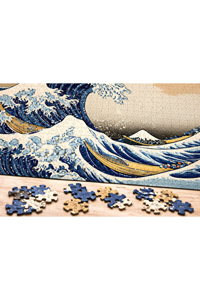 EXİN Hokusai the Great Wave Off Kanagawa 500 Piece Wooden Puzzle |   Art Puzz...