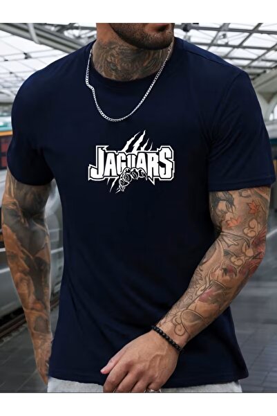 ARREVIAN Men's Jaguars T-shirt, casual, with round collar, cotton