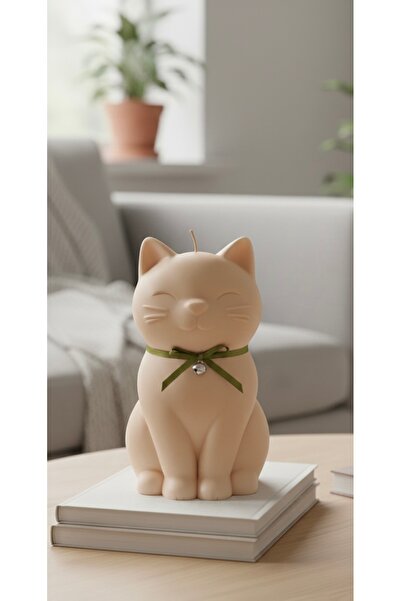 Handmade Kedi Figürü Mum - Hediyelik Kedi Mum