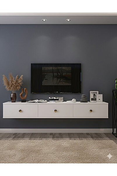 YUMEDİ DESİGN TDA1801B - MİKO DUVARA MONTAJ TV STAND 180CM BEYAZ