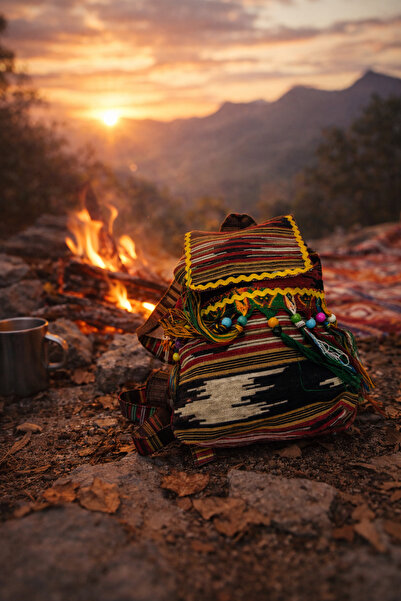 seymenbıçakçılık Keşan Patterned Large Backpack |   Ethnic Handwoven Daily Bag