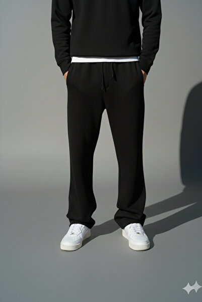 ALİ.COM Unisex 3 Thread Thick Winter Fleece Lined Baggy Sweatpants |   Oversi...