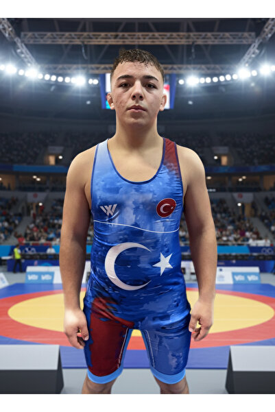 Tasarım WX BULUTLU MAVİ GÜREŞ MAYOSU