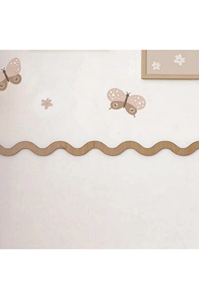 DECOMALL ( PP-8) Bebek & Çocuk Odası Ahşap Dalgalı Bordür 3mm Kabartmalı Şerit Boyanabilir