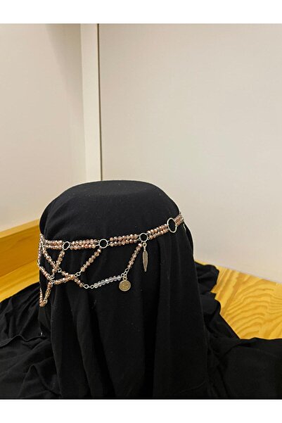 bisiylerbisiyler Kristal Taşlı Zincirli Saç Aksesuarı alınlık Gelin Tacı Nişa...