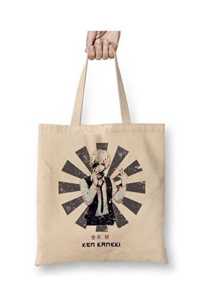 Toyaso Ken Kaneki Retro Japanese Tokyo Ghoul White Cloth Bag Long Handle Shop...