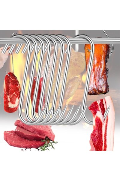 WTO Set 10 carlige inox pentru afumatoare, capacitate sustinere 40kg, lungime...