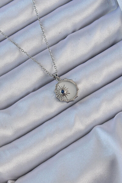 lowell home 316L الصلب الفضة اللون الزركون حجر المينا القطب ستار قلادة