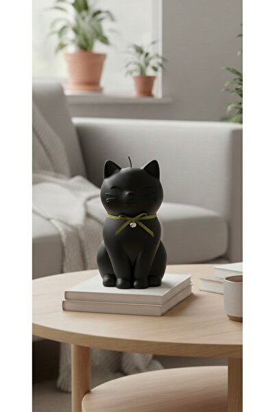 Handmade Kedi Figürü Mum - Hediyelik Kedi Mum