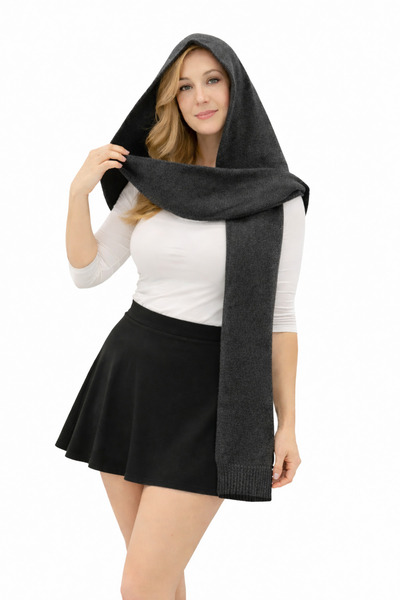 Loov Women's Soft Mohair Yarn Hooded Scarf - Balaclava - Stylish Hood Knitwea...